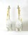 A pair of vintage white handmade wooden elephant table lamps