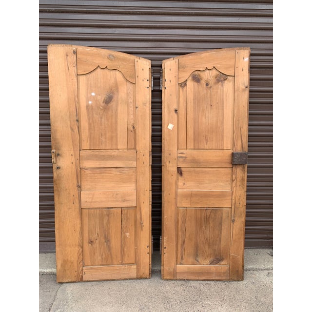 18th C Antique French Pine Armoire Doors - A Pair For Sale - Image 10 of 13