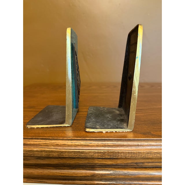 Mid 20th Century Dayagi Israeli Enameled Brass Holy Family Bookends, a Pair For Sale - Image 4 of 6