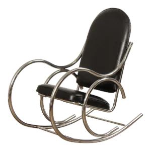 1970s Milo Baughman Mid-Century Modern Chrome Frame Rocker
