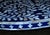 Mid Century Blue Lacquer Table With Inlaid Mother of Pearl Design and Solid Brass Legs For Sale - Image 4 of 11