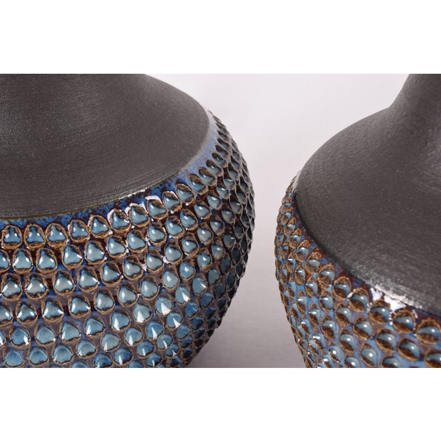 Textile Danish Modern Ceramic Table Lamps by Einar Johansen for Søholm, 1960s, Set of 2 For Sale - Image 7 of 12