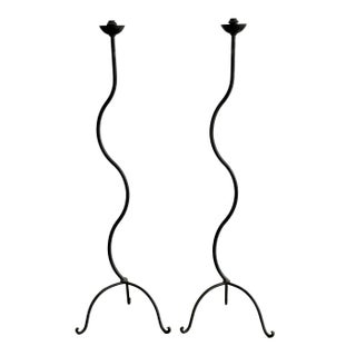 1990s The Wrought Sinuous Floor Lamps - (Sold Separately) - a Pair For Sale