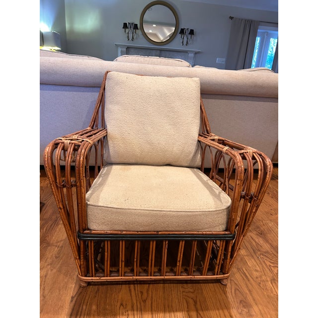 1940s Roosevelt Chairs and Ottoman For Sale - Image 11 of 15