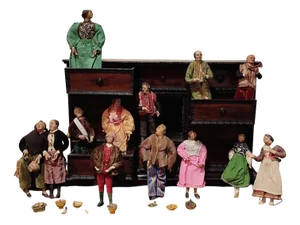 Neapolitan Nativity Scene in Polychrome Terracotta, Early 19th Century, Set of 12