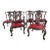 Set of Six Henredon Chippendale-Style Dining Chairs With Red Leather For Sale