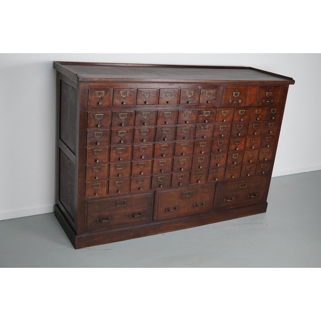 Large French Oak Notary Apothecary Cabinet, 1920s-1930s For Sale - Image 3 of 18