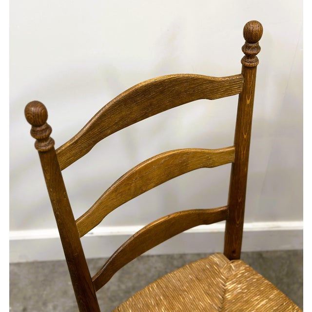 Rustic French Farmhouse Country Dining Chairs in Oak, 1970s, Set of 6 For Sale - Image 3 of 8