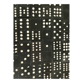 1940s Halsam Double 12 Wooden Dominoes With Capital Building Design For Sale