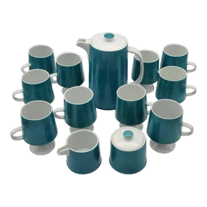 Mid-Century Contempo Frost Tea Set- 15 Pieces