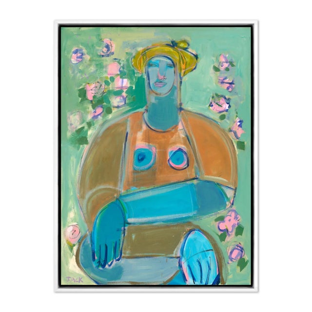 Rose by Rebecca Jack in White Frame, Small Art Print on Canvas For Sale