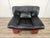 Red and Black Leather Armchair attributed to Nicoletti Salotti, 1980 For Sale - Image 6 of 18