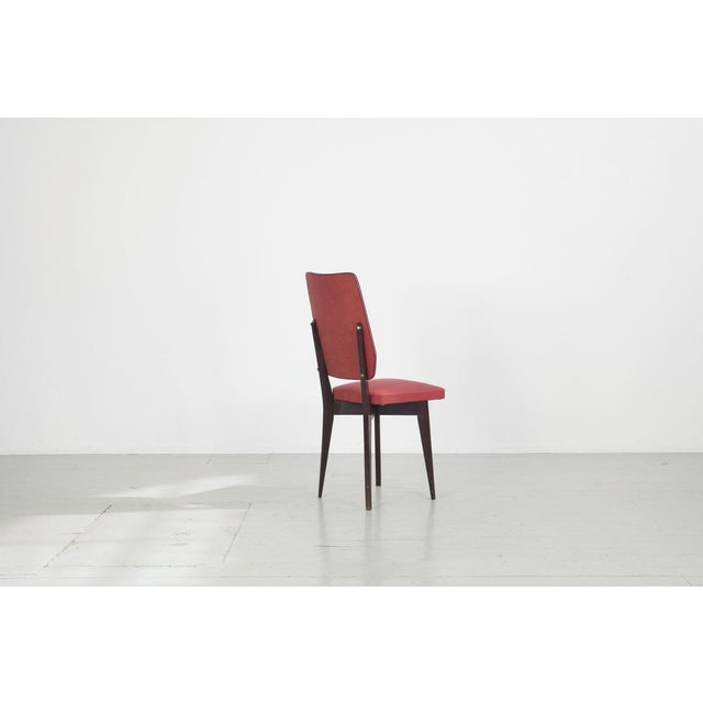 Kitchen Chair with Red Synthetic Leather Cover, 1960s For Sale - Image 6 of 18