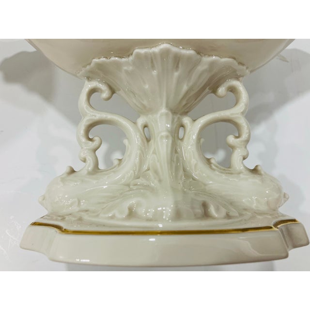 Hollywood Regency Pair of Lenox Aquarius Compotes For Sale - Image 3 of 11