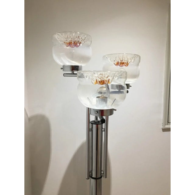 Italian lamp. Steel and aluminum. Murano glass lampshades. Original product. European Plug (up to 250V).The wiring of this...
