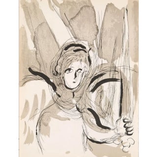 1956 Verve Bible Chagall Original Lithograph Angel With Sword For Sale