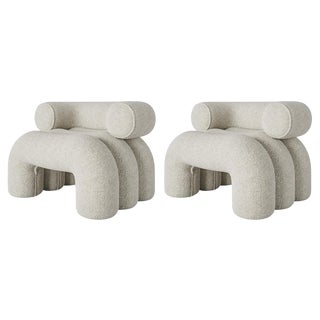 Set of Pearl Aurora Armchairs by Nelson Araujo For Sale