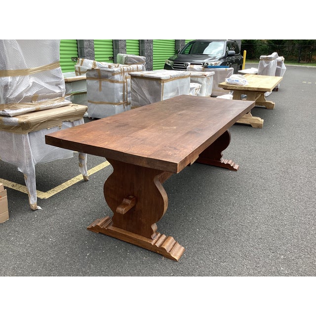 Solid, thick, and heavy best described this authentic French farmhouse table. Made of solid planks of oak, this table...