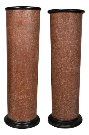 Pair of Italian Scagliola Faux Porphyry Pedestals