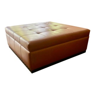 Custom Transitional Oversized Ottoman For Sale