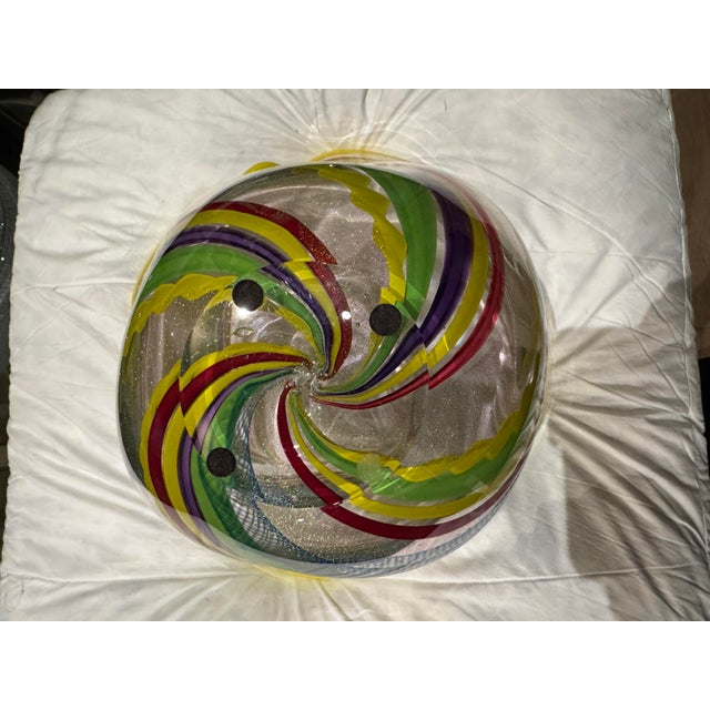 Yellow Rollin Karg Blown Glass Bowl For Sale - Image 8 of 8