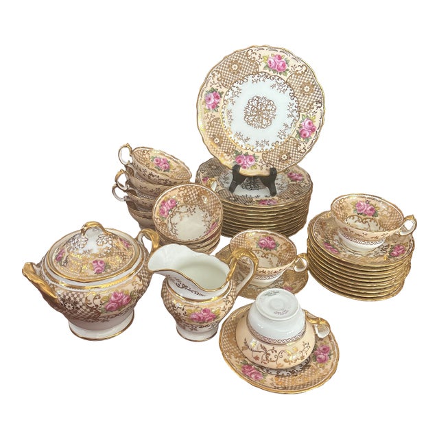 1900s Cauldron China Tea Set England,for Tiffany & Company New York Set of 12 - 38 Pieces For Sale