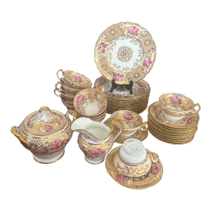 1900s Cauldron China Tea Set England,for Tiffany & Company New York Set of 12 - 38 Pieces