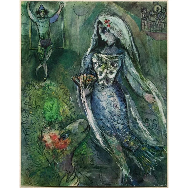 Paper 1947 After Marc Chagall "The Tail of Mermaids", First Edition Offset Lithograph For Sale - Image 7 of 7