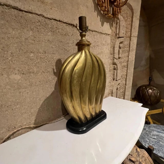 AMBIANIC presents 1940s Modernism of Mexico Sophisticated Hollywood Regency Bronze Table Lamp Style of Arturo Pani....