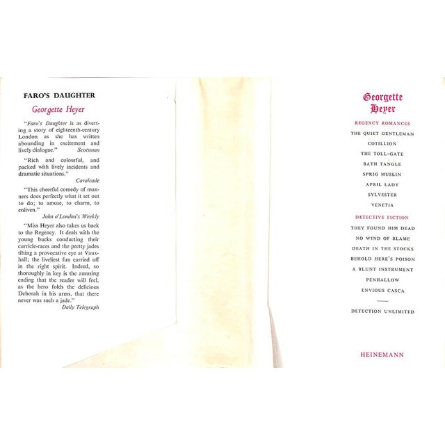 Traditional "Faro's Daughter" Book 1959 Heyer, Georgette For Sale - Image 3 of 5