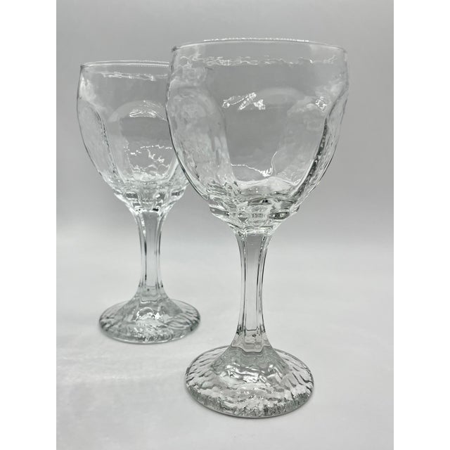 Glass 1980s “Chivalry” Textured Wine Glasses- A Pair For Sale - Image 7 of 9