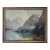 Vintage Snow-Capped Mountains & Lake Landscape Painting For Sale