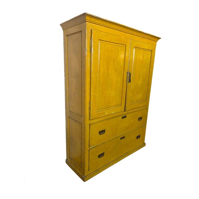 Antique Yellow Tuscan Pantry Cabinet, 1890s For Sale - Image 6 of 6