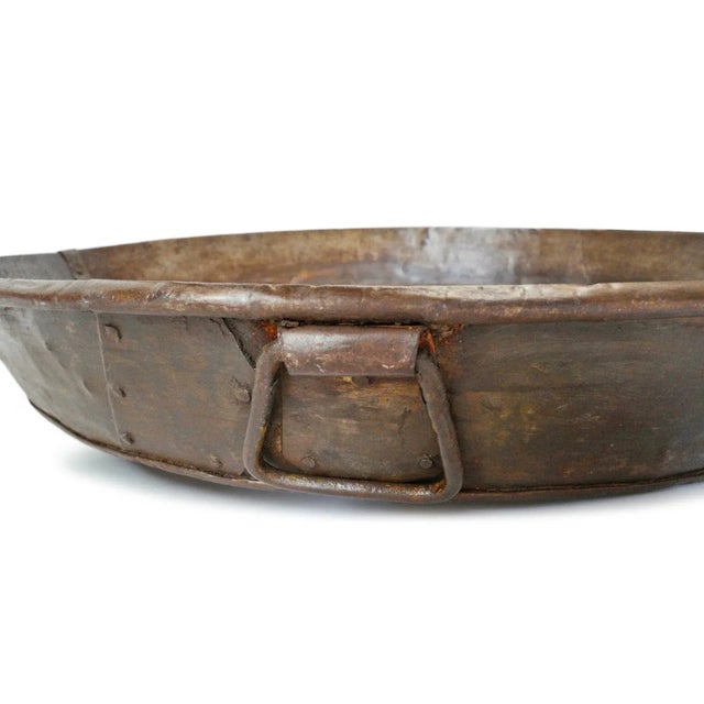 Metal Mid 20th Century Iron Round Tray For Sale - Image 7 of 8