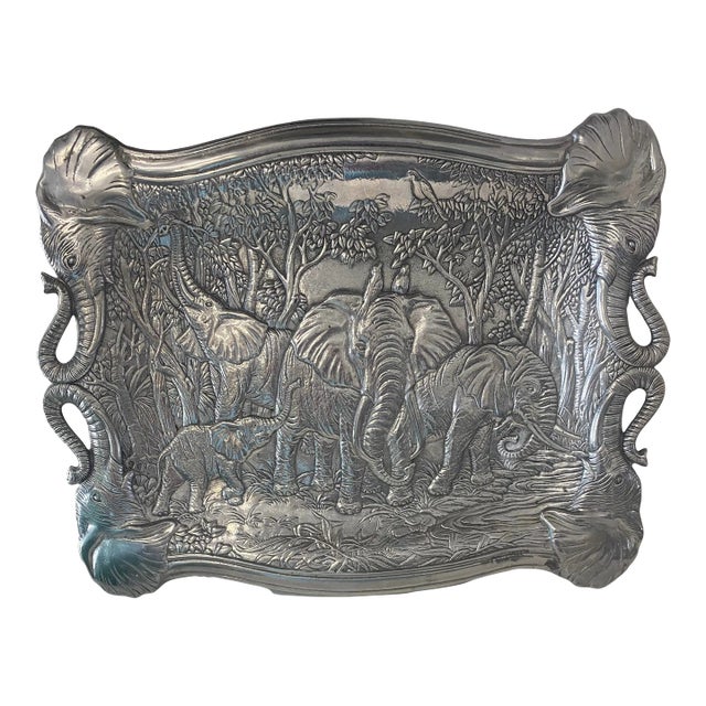 1980s Large Elephant Tray by Arthur Court For Sale