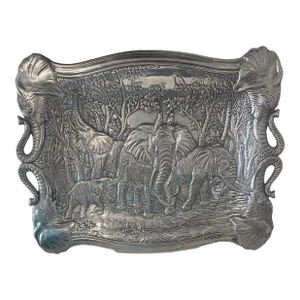1980s Large Elephant Tray by Arthur Court