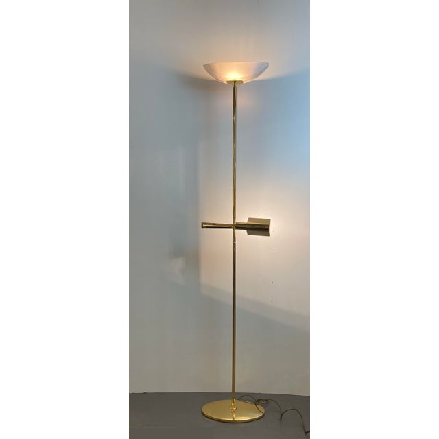 Brass and Opaline Floor Lamp by Milan, Spain, 1980s For Sale - Image 18 of 18