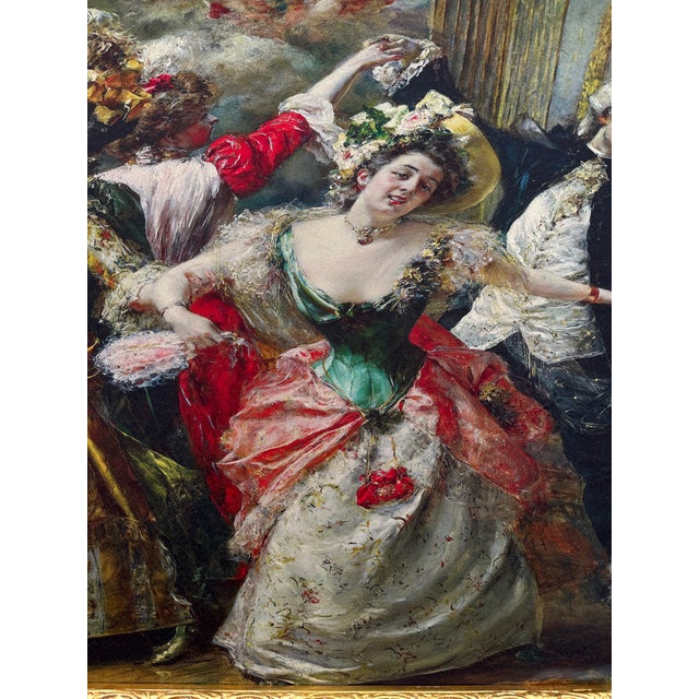 1960s Italian Rococo Gold Beech Textile Wall Art 1pc For Sale - Image 14 of 15