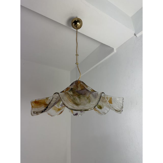 Large Murano Glass and Brass Chandelier from La Murrina, 1970s For Sale - Image 9 of 16