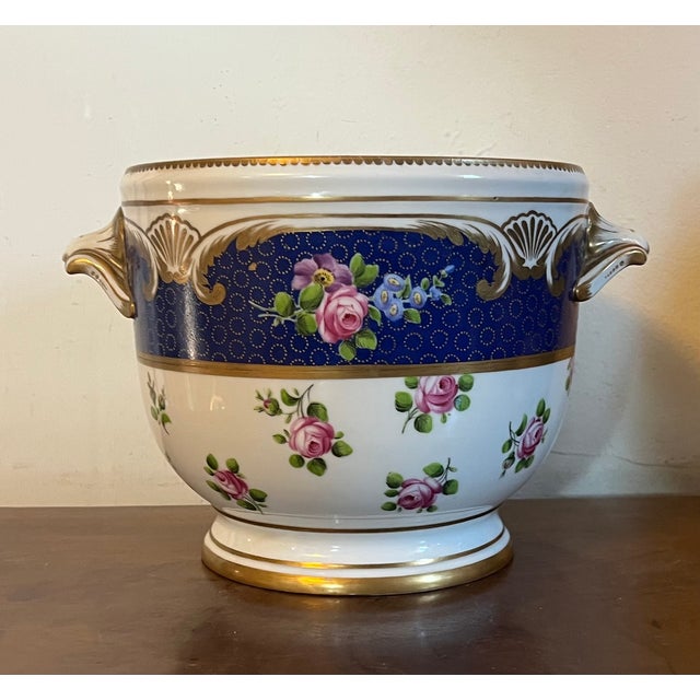 French Antique 18th Century French Louis XV Sevres Porcelain Cachepot or Bottle Cooler For Sale - Image 3 of 13