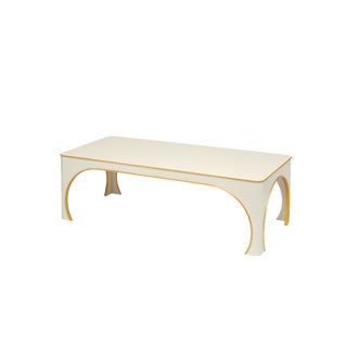 Miles Redd Collection Brighton Coffee Table in Ivory/ Gold Egde For Sale