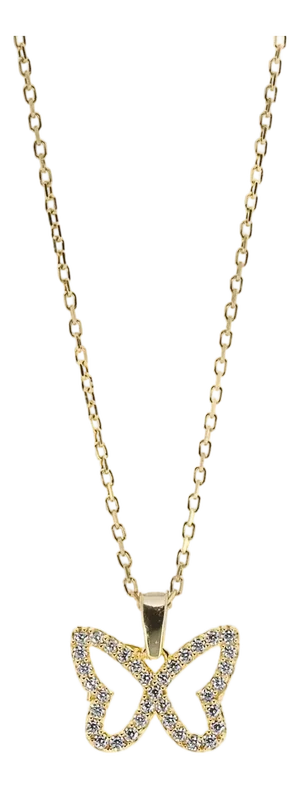 Gold Sparkly Butterfly Necklace