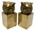 Vintage Brass Owl Bookends Pair MCM Mid Century Detailed Owl Head Pedestal M4. For Sale