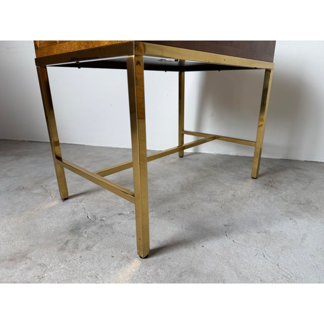 Baker Collector’s Edition Geometric Burl Wood & Brass Small Storage Chest For Sale - Image 10 of 12
