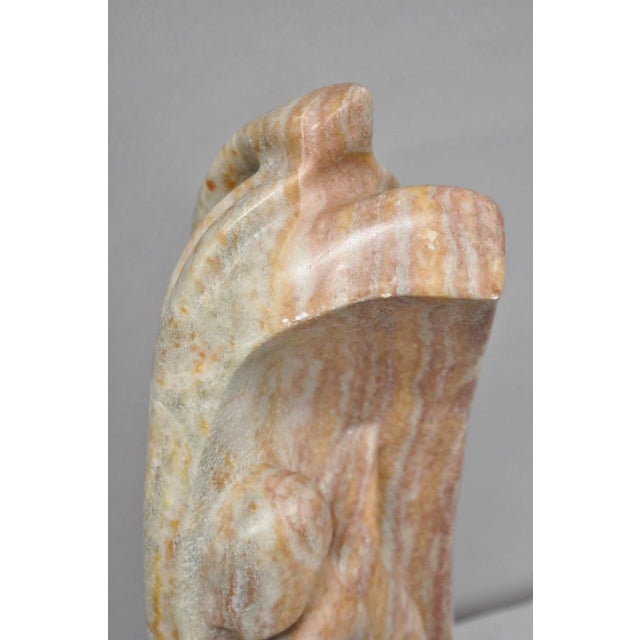 Vintage Seymour Shuren Modern Pink Carved Marble Abstract Nude Figure Sculpture For Sale - Image 12 of 18