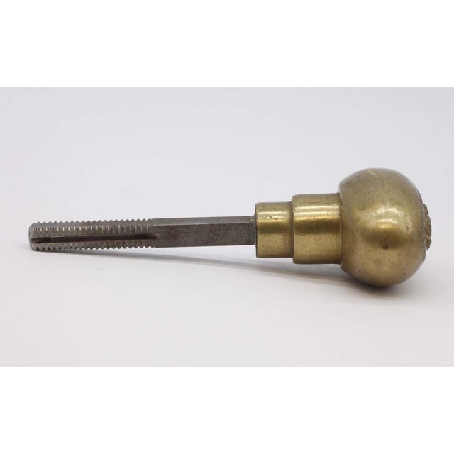 Late 19th Century Antique Colonial Priscilla Cast Brass Oval Door Knob For Sale - Image 5 of 6