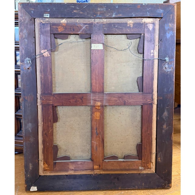 Early 19th Century Large Antique Early 19th Century Oil Painting Portrait of Girl With Her Dog in Giltwood Frame For Sale - Image 5 of 6