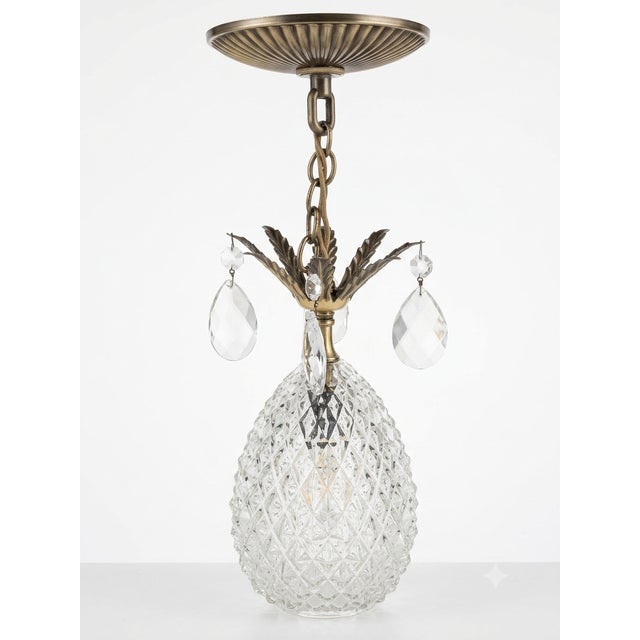 1960s Vintage Waterford Crystal Pineapple Chandelier- Pair For Sale - Image 5 of 5