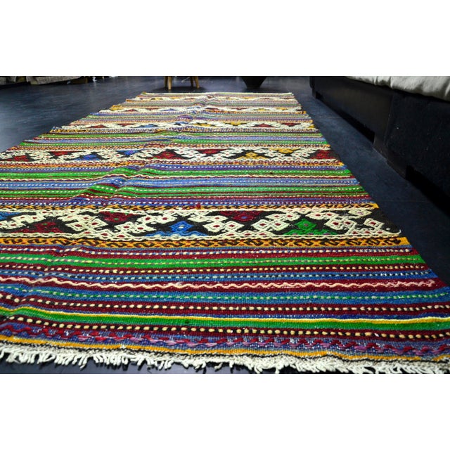 1960s Vintage Turkish Handmade Kilim Rug For Sale - Image 5 of 11