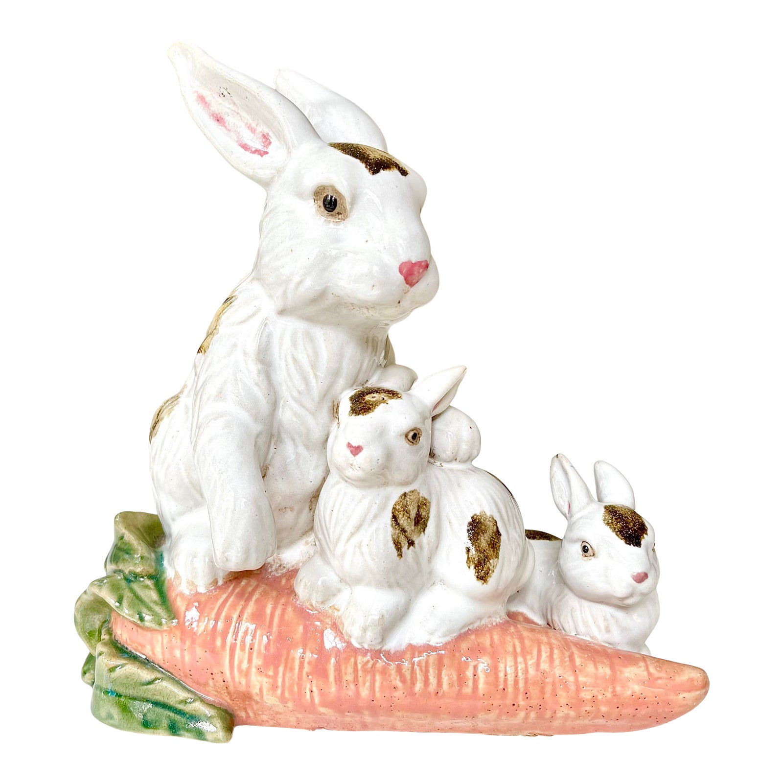 Vintage Provencal Ceramic Bunny Statue Chairish